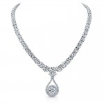 Round Brilliant Diamond Pendant Necklace in Platinum