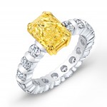 Radiant-Cut Yellow Diamond Engagement Ring in Platinum
