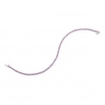 Pink Sapphire Tennis Bracelet in 14K White Gold