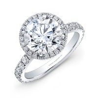 Round Brilliant Diamond Halo Engagement Ring in Platinum
