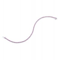 Pink Sapphire Tennis Bracelet in 14K White Gold