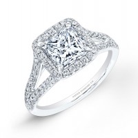 Princess Cut Pavé Diamond Engagement Ring in Platinum