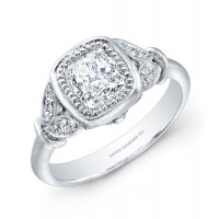 Cushion Cut Diamond Engagement Ring in Platinum