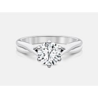 Round Brilliant Diamond Engagement Ring in18K White Gold