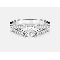 Princess-Cut Diamond Engagement Ring in 18K White Gold