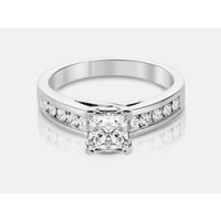 Princess-Cut Diamond Engagement Ring in 18K White Gold