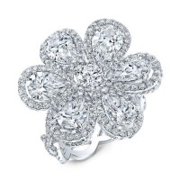 Diamond 6.20 Total Carat Weight Wild Flower Ring in Platinum