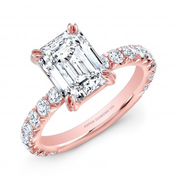 Emerald-Cut Diamond Ring in 18K Rose Gold