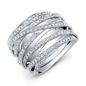 Layered Diamond Ring in 18K White Gold